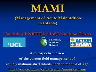 mami management of acute malnutrition in infants funded by unicef led iasc nutrition cluster