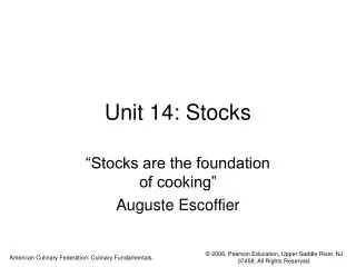 Unit 14: Stocks
