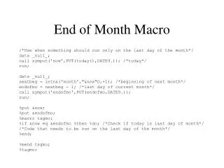 End of Month Macro