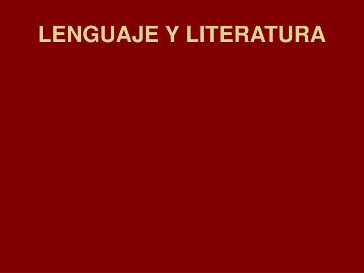 lenguaje y literatura