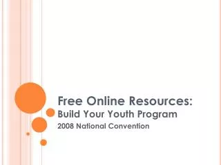 Free Online Resources: Build Your Youth Program
