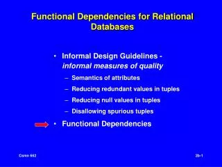 Functional Dependencies for Relational Databases