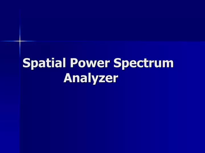 spatial power spectrum analyzer
