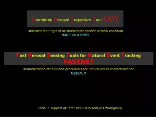 C ombined A erosol T rajectory T ool CATT
