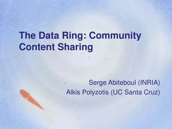 the data ring community content sharing