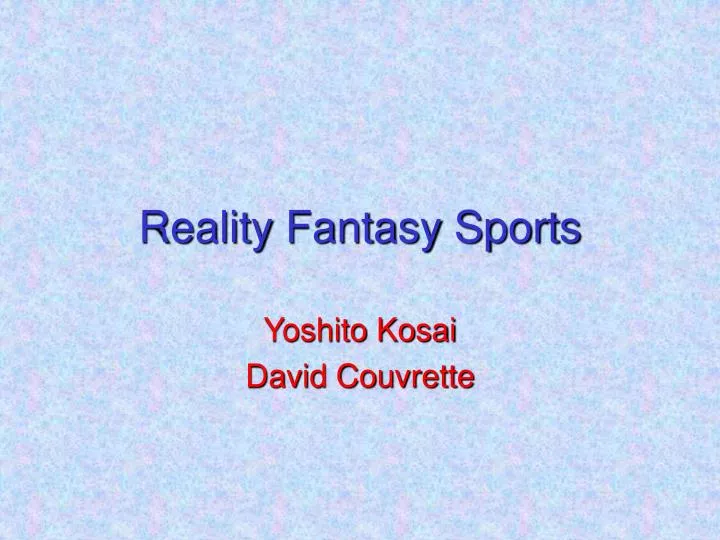reality fantasy sports