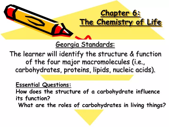 chapter 6 the chemistry of life
