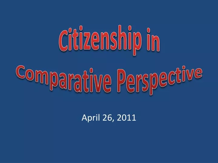citizenship in comparative perspective