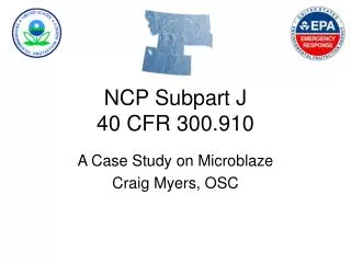 NCP Subpart J 40 CFR 300.910