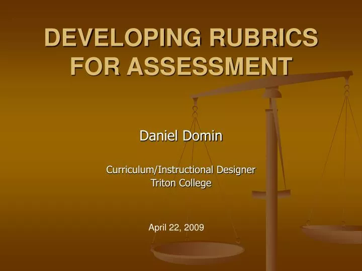 developing rubrics for assessment