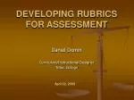 DEVELOPING RUBRICS FOR ASSESSMENT - slide 1