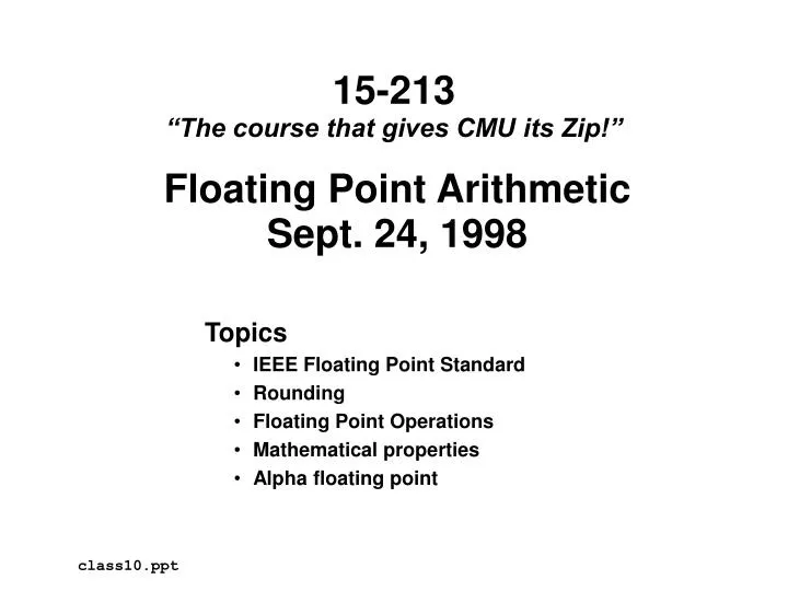 floating point arithmetic sept 24 1998