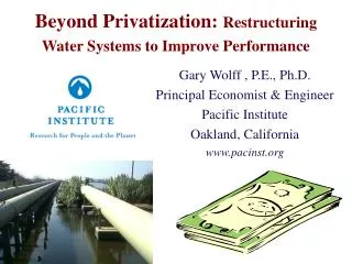 Beyond Privatization: Restructuring Water Systems to Improve Performance