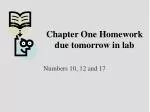 Chapter One Homework due tomorrow in lab - slide 1