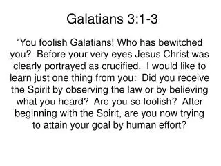 Galatians 3:1-3