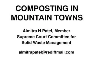 COMPOSTING IN MOUNTAIN TOWNS