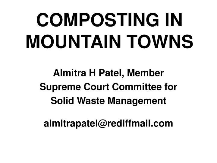 composting in mountain towns