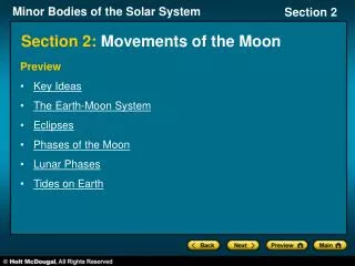 Section 2: Movements of the Moon