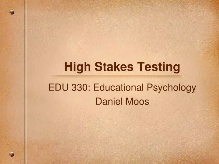 high stakes testing