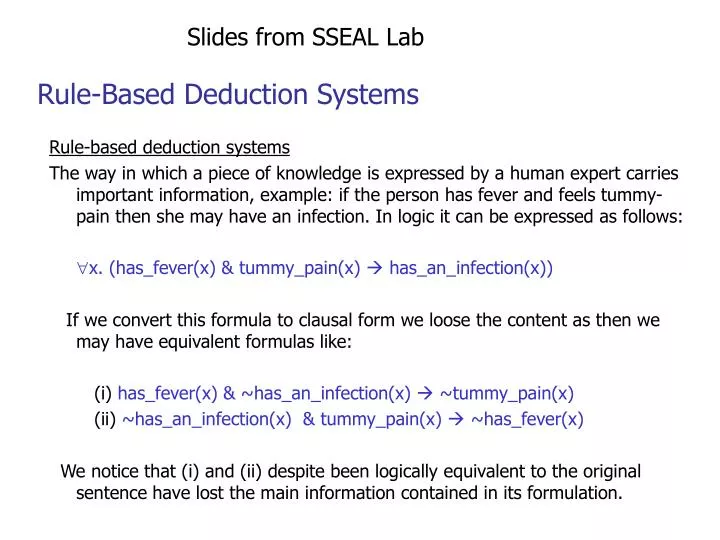 rule based deduction systems