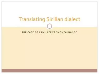 Translating Sicilian dialect