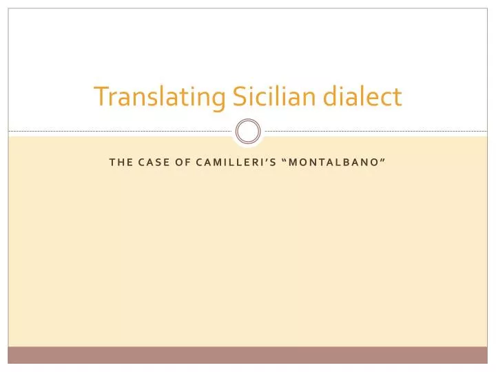 translating sicilian dialect