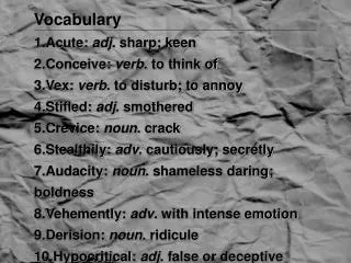 Vocabulary