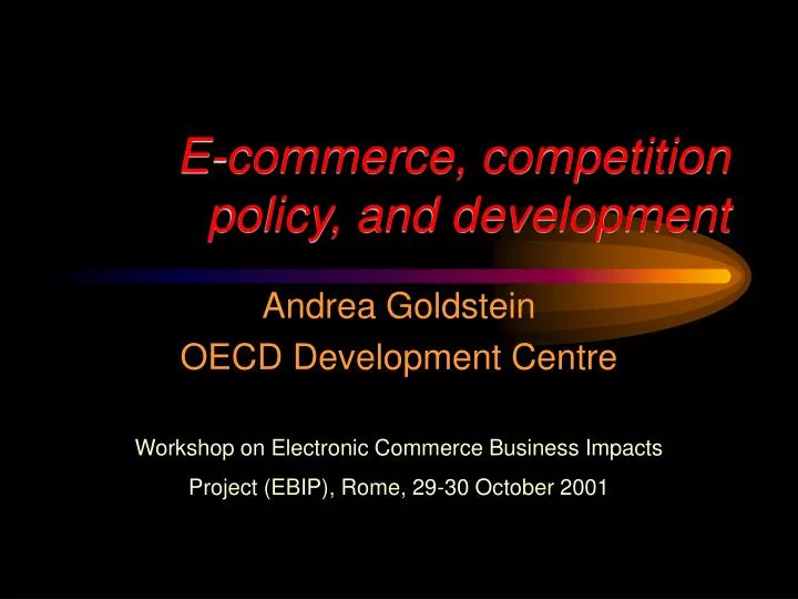 e commerce competition policy and development