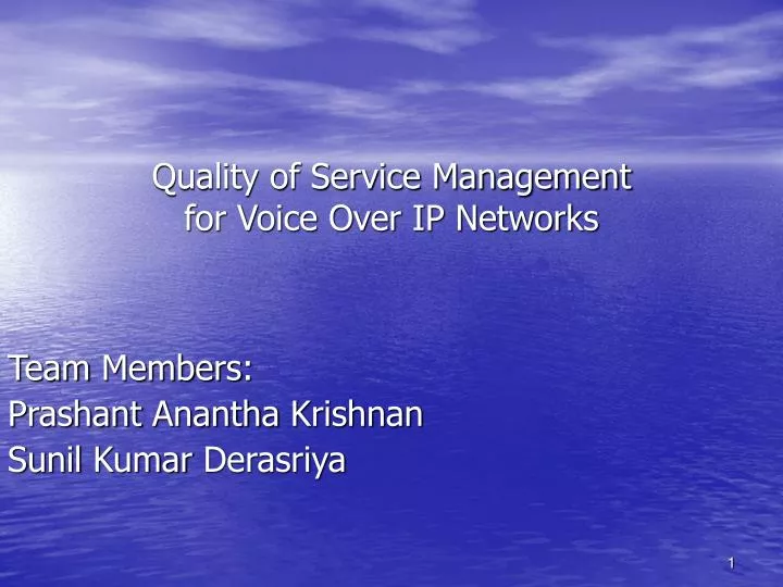 quality of service management for voice over ip networks