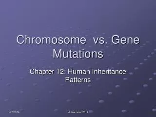 Chromosome vs. Gene Mutations