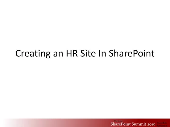 creating an hr site in sharepoint