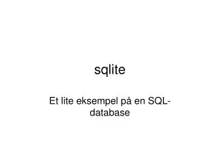 sqlite