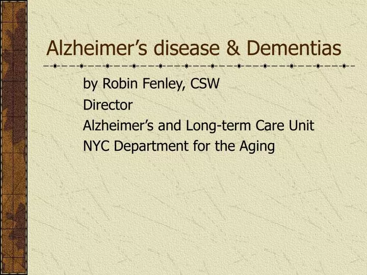 alzheimer s disease dementias