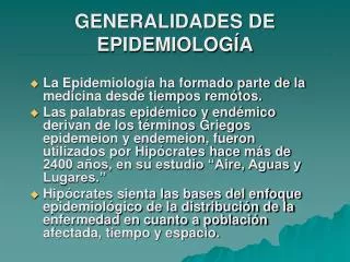generalidades de epidemiolog a
