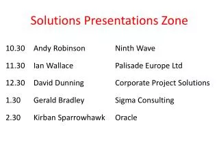 Solutions Presentations Zone