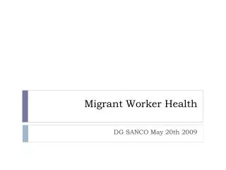 migrant worker health