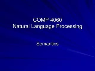 COMP 4060 Natural Language Processing
