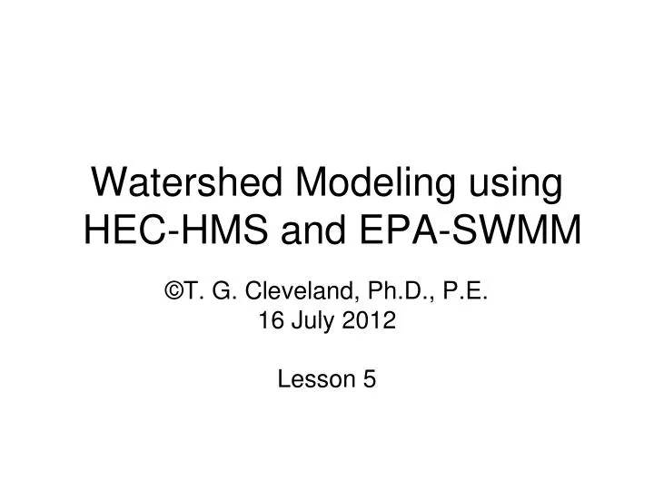 watershed modeling using hec hms and epa swmm