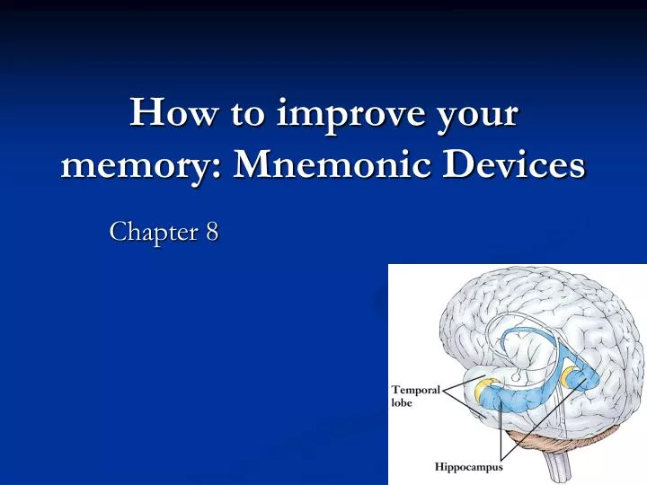 how to improve your memory mnemonic devices