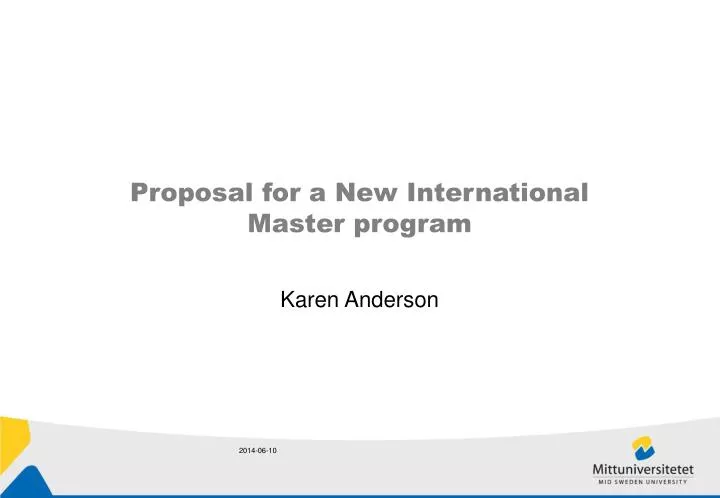 proposal for a new international master program