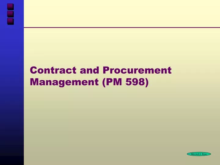 contract and procurement management pm 598