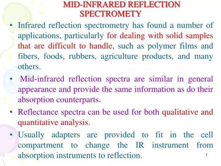 mid infrared reflection spectromety