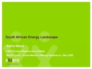 South African Energy Landscape