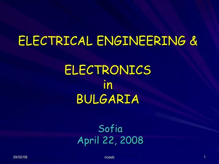 electrical engineering electronics in bulgaria