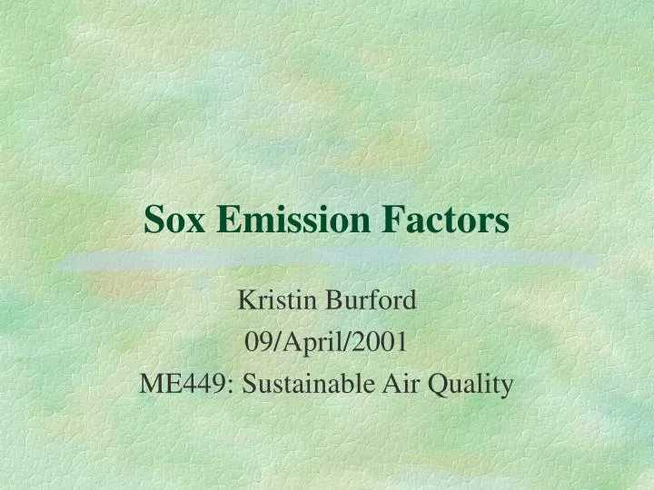 sox emission factors