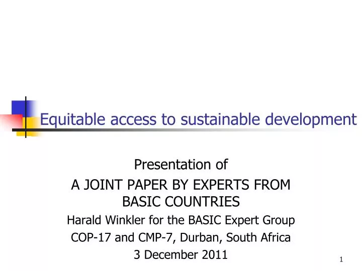 equitable access to sustainable development