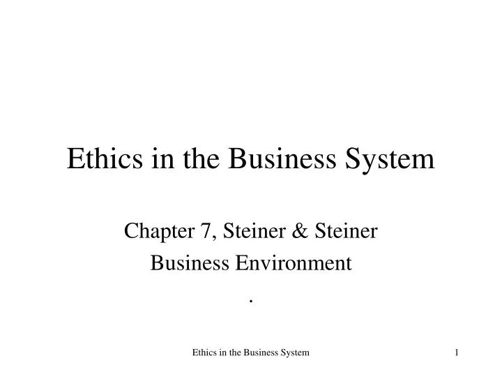 ethics in the business system