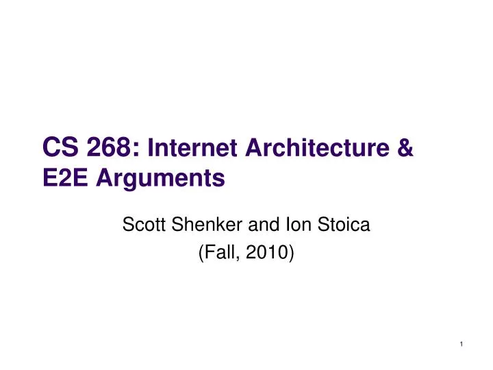 cs 268 internet architecture e2e arguments