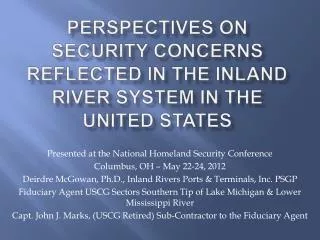 Perspectives on Security Concerns Reflected in the Inland River System in the United States