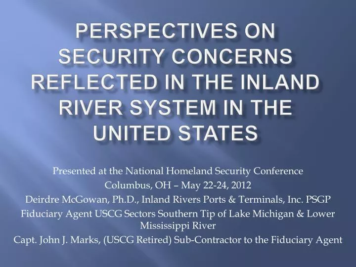 perspectives on security concerns reflected in the inland river system in the united states